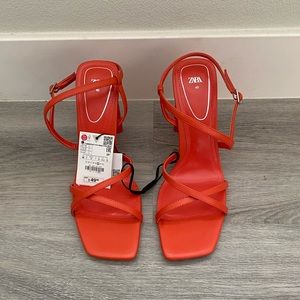 Orange high heels. Zara